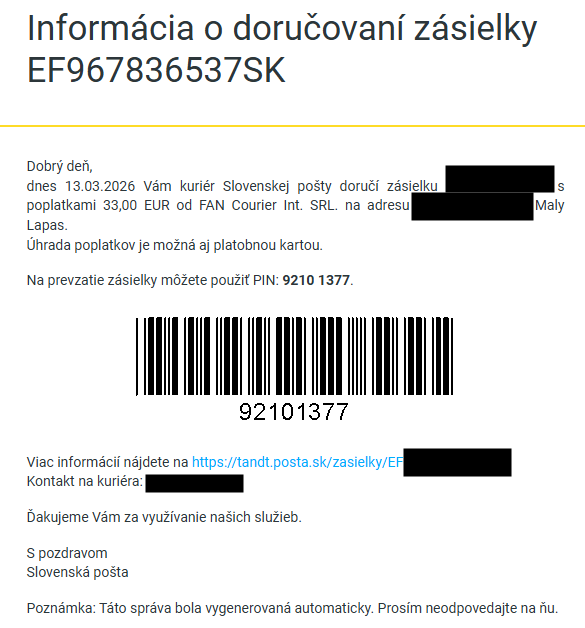 podvod dobierka